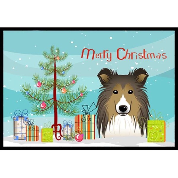 Carolines Treasures BB1614MAT Christmas Tree & Sheltie Indoor or Outdoor Mat; 18 x 27 BB1614MAT - main